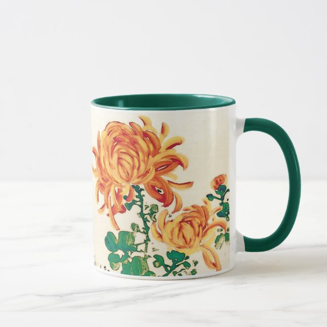 Mug Peinture japonaise vintage de Chrysanthèmes (Droite)