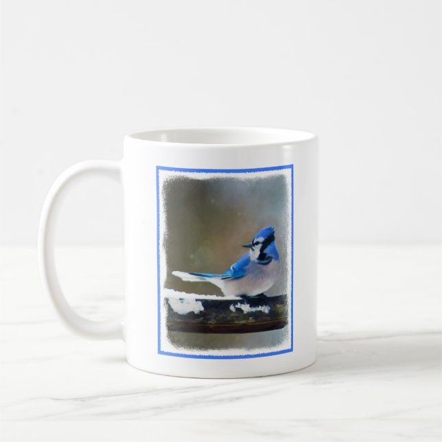 Mug Peinture Jay Bleu - Art Oiseau Original (Gauche)