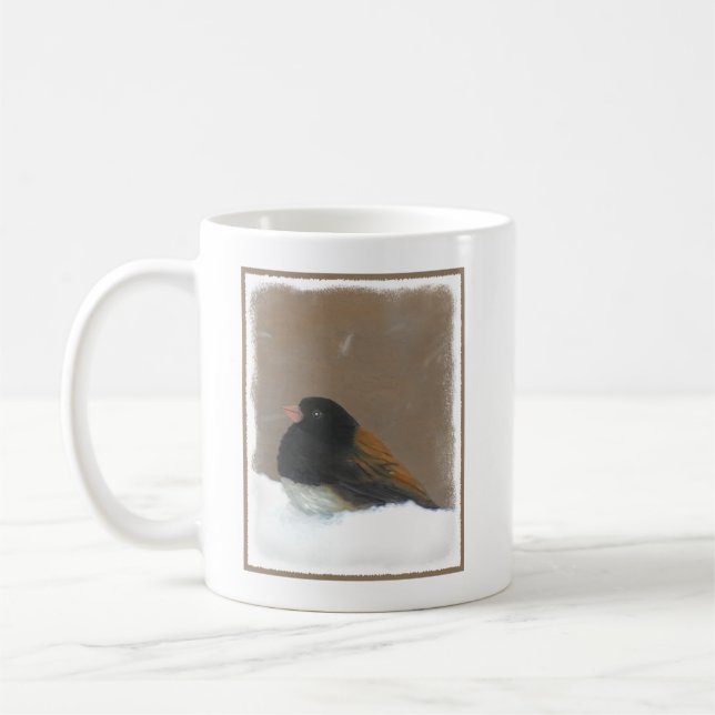 Mug Peinture Junco foncée - Art original pour oiseaux (Gauche)
