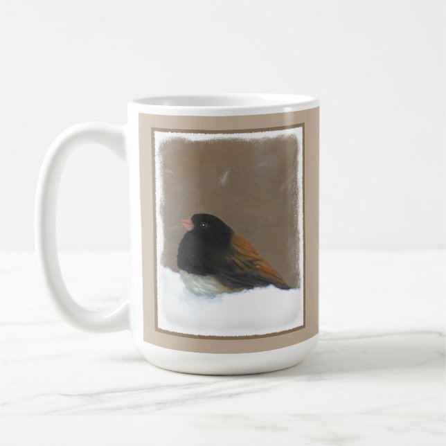 Mug Peinture Junco foncée - Art original pour oiseaux (Gauche)