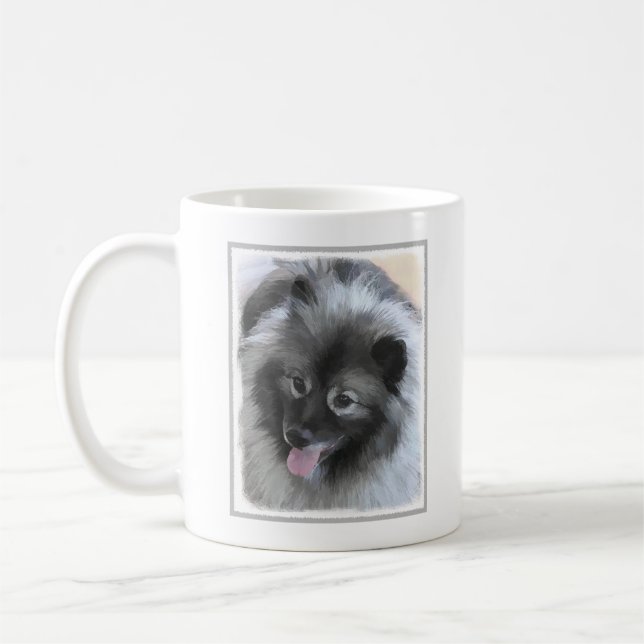 Mug Peinture Keeshond Bailey - Cute Original Chien Art (Gauche)