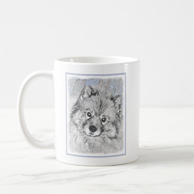 Mug Peinture Keeshond Beth - Joli art original chien (Gauche)