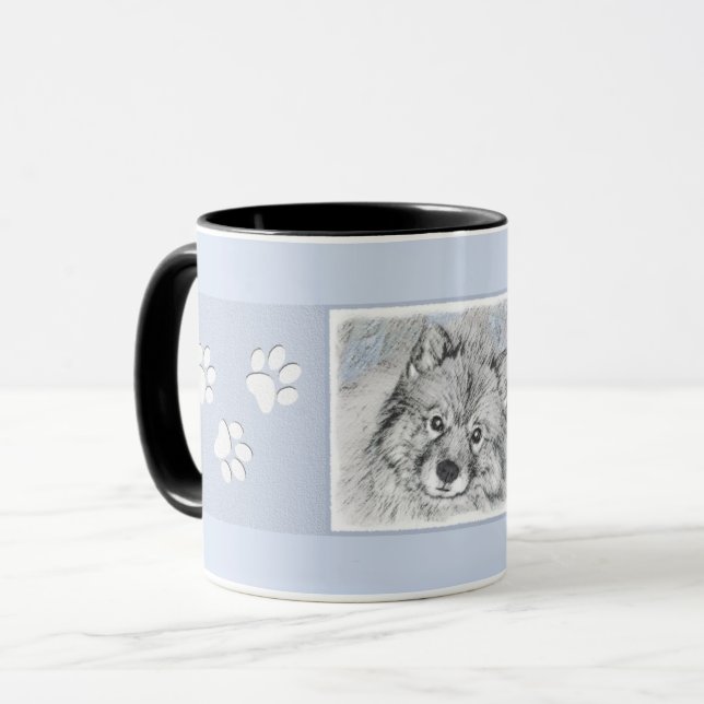 Mug Peinture Keeshond Beth - Joli art original chien (Devant gauche)