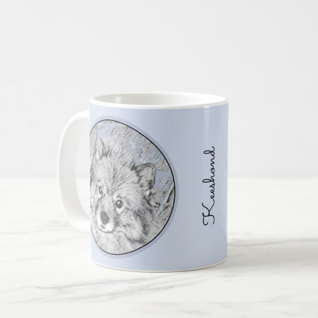 Mug Peinture Keeshond Beth - Joli art original chien (Devant gauche)
