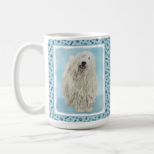 Mug Peinture Komondor - Cute Original Chien Art (Gauche)