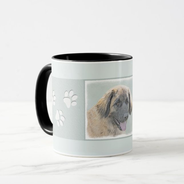 Mug Peinture Leonberger - Joli art original chien (Devant gauche)