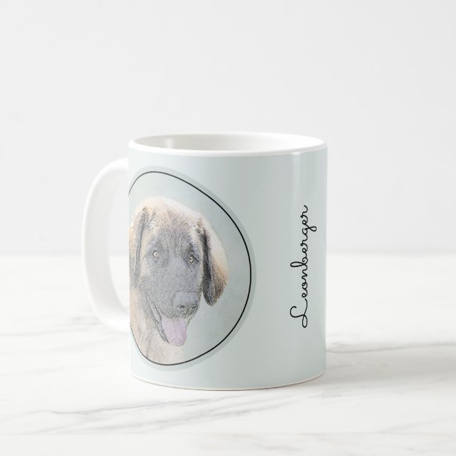 Mug Peinture Leonberger - Joli art original chien (Devant gauche)