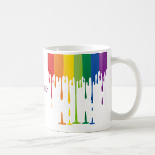 Mug Peinture Liquide qui Dégouline Abstrait Arc-en-Cie