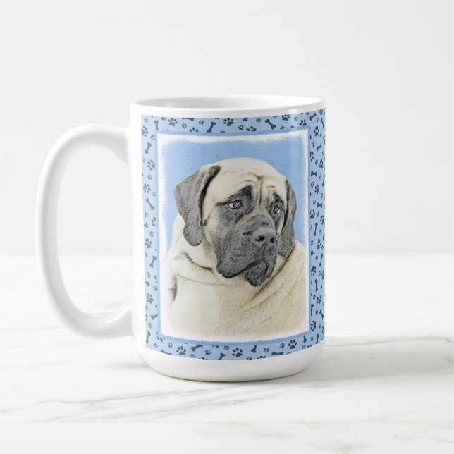 Mug Peinture mastiff anglaise (Fawn) - Art original de (Gauche)