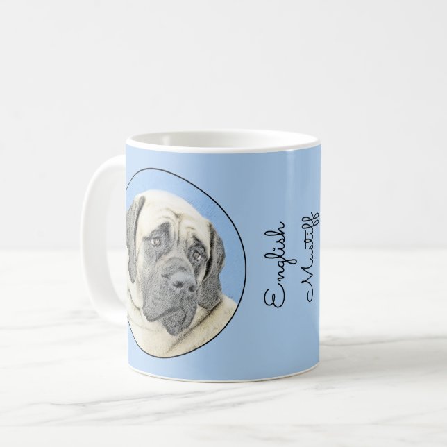 Mug Peinture mastiff anglaise (Fawn) - Art original de (Devant gauche)