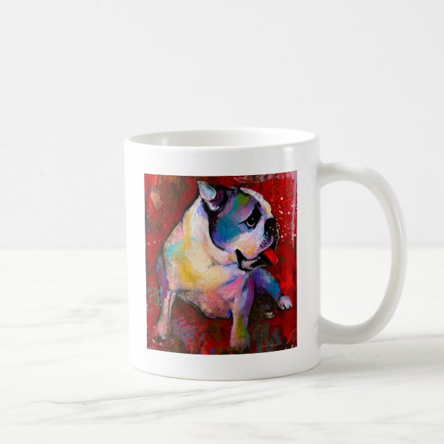 Mug Peinture mignonne d'art de bouledogue de l'anglais (Droite)