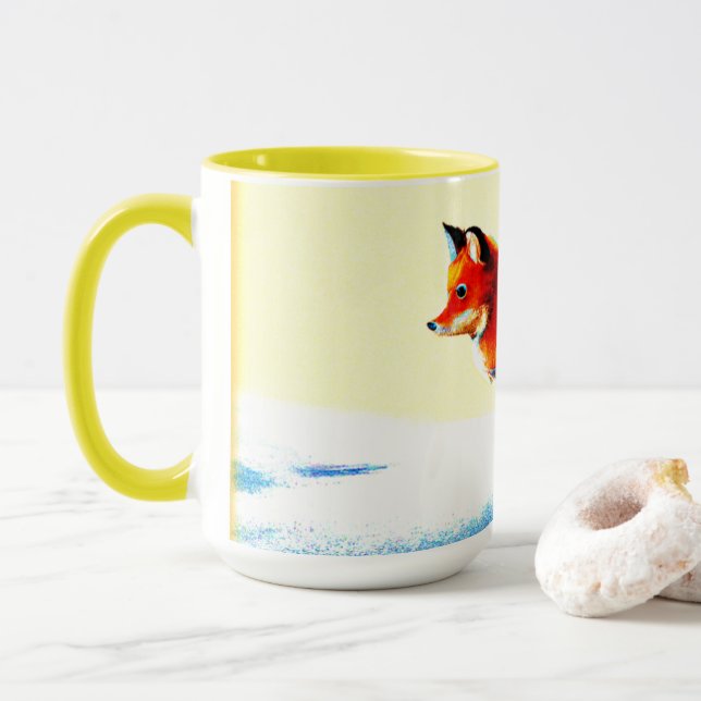 Mug Peinture mignonne d'un Renard Rouge. Commandez dès (Avec donut)