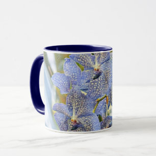 Mug Peinture moderne violet bleu orchidée Fleurs
