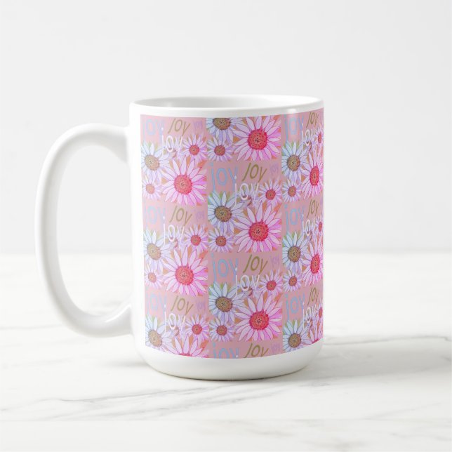 Mug Peinture Motif de la marguerite rose et blanc du p (Gauche)