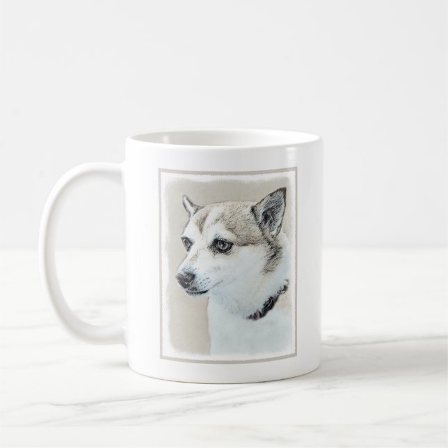 Mug Peinture norvégienne Lundehund - Art original chie (Gauche)