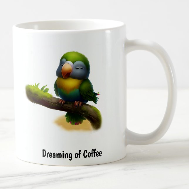 Mug Peinture numérique d'un joli perroquet masqué (Créateur téléchargé)