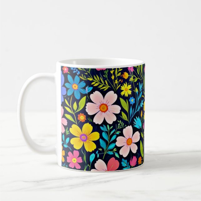 Mug Peinture numérique florale motif fleurs-38875 (Gauche)