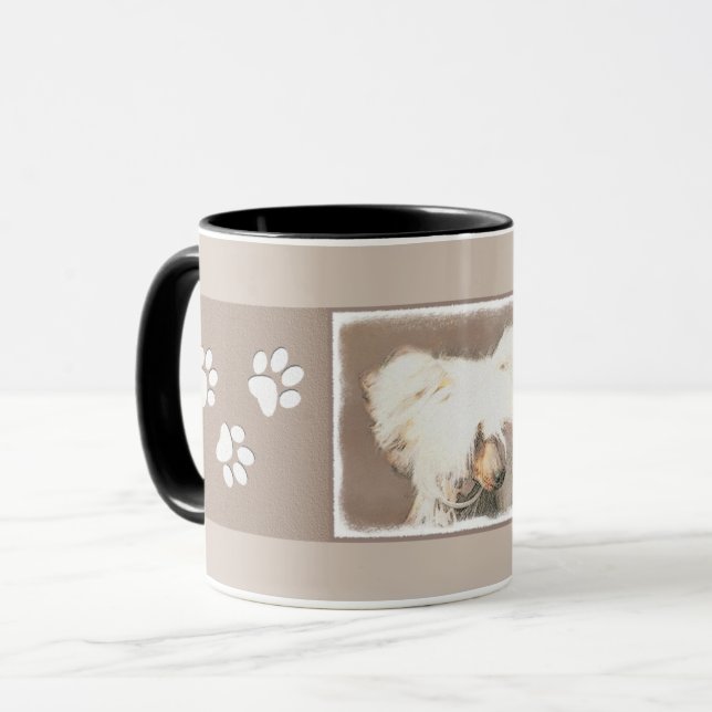 Mug Peinture originale de chien chinois à crête chauve (Devant gauche)