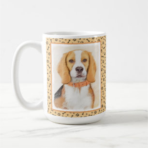 Mug Peinture originale de chien limier Beagle, Art ani