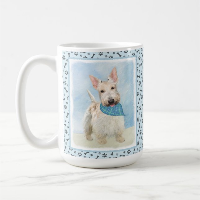Mug Peinture originale de chien Wheaten Terrier Écossa (Gauche)
