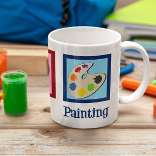 Mug Peinture Peace Love jolie Artiste Peinture Palette