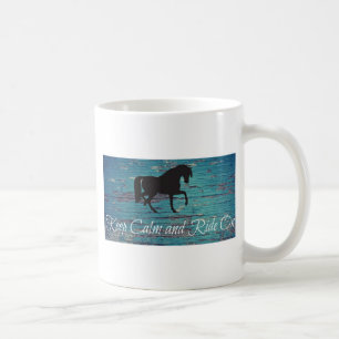 Mug Peinture peinte bleue Maintenez le calme et marche