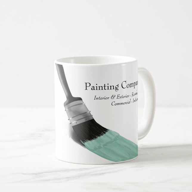 Mug Peinture Peintre Service Société Brush Pastel Mint (Devant droit)