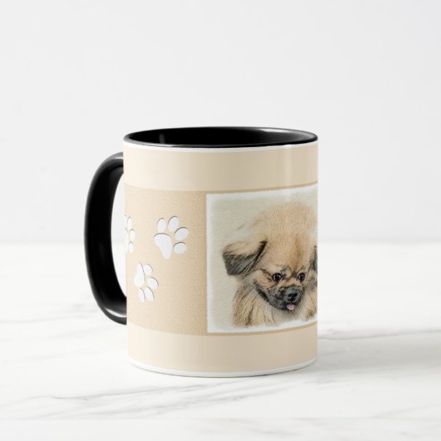 Mug Peinture Pekingese - Cute Original Chien Art (Devant gauche)