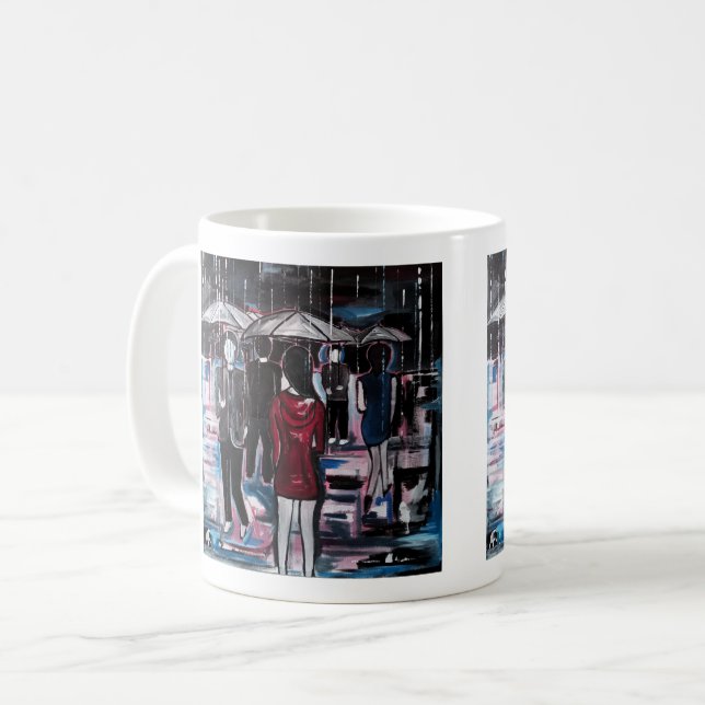 Mug Peinture Pluie Rétro par Alfred Fox  (Devant gauche)