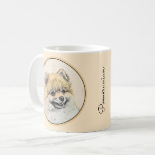 Mug Peinture Poméranienne (orange) - Art Chien origina