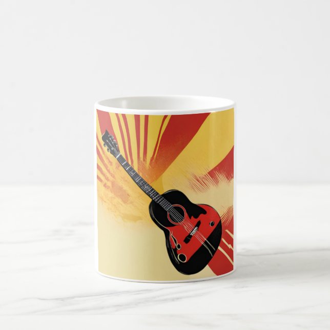 Mug Peinture Pop Art Guitare Illustration Vintage Retr (Centre)