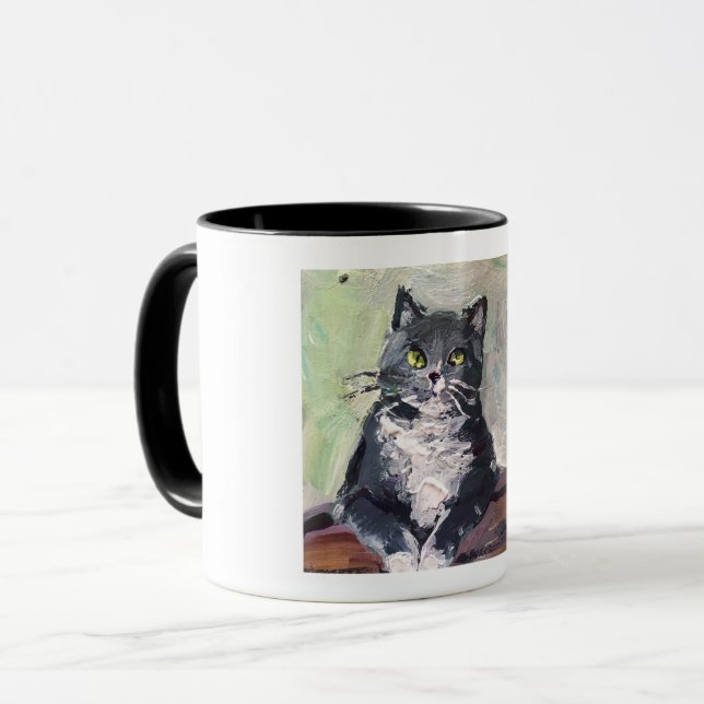 Mug peinture réaliste, chat (Devant gauche)