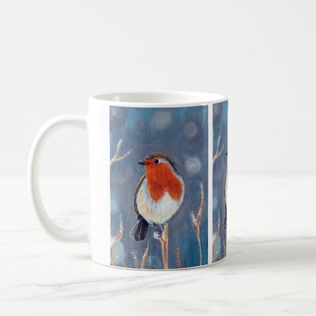 Mug Peinture Robin d'hiver (Gauche)