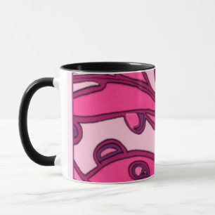Mug Peinture rose abstraite de panneau