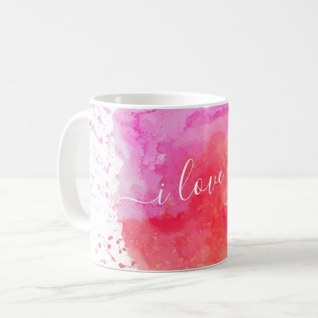 Mug Peinture rose moderne (Devant gauche)