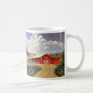 Mug Peinture rouge de beaux-arts de ferme de la