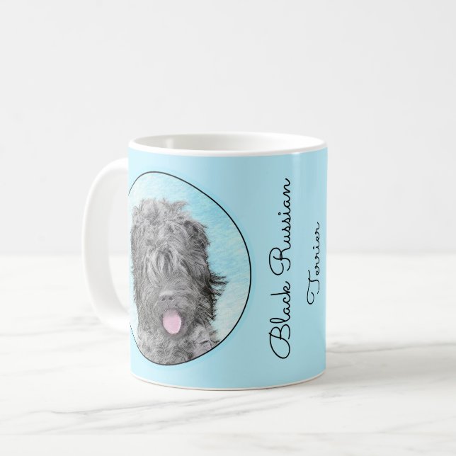 Mug Peinture russe Terrier noir - Chien original migno (Devant gauche)