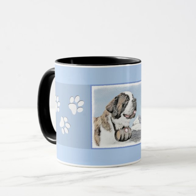 Mug Peinture Saint Bernard - Cute Original Chien Art (Devant gauche)