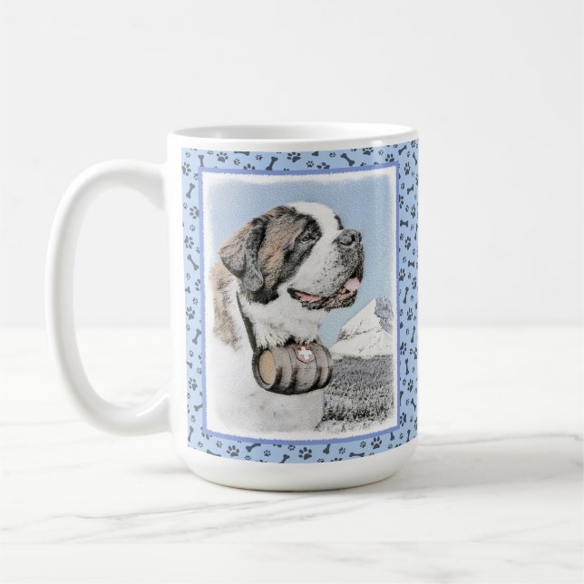Mug Peinture Saint Bernard - Cute Original Chien Art (Gauche)