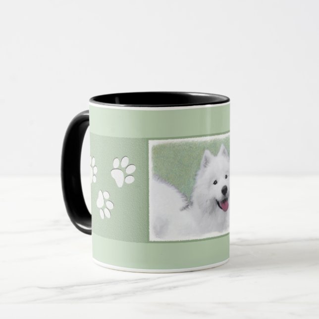 Mug Peinture Samoyed - Cute Original Chien Art (Devant gauche)