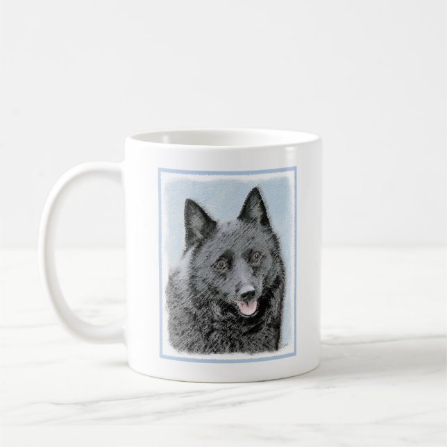Mug Peinture Schipperke - Cute Original Chien Art (Gauche)