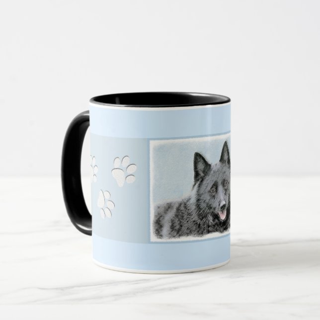 Mug Peinture Schipperke - Cute Original Chien Art (Devant gauche)