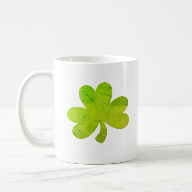 Mug Peinture shamrock irlandaise aquarelle texture (Gauche)