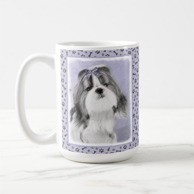 Mug Peinture Shih Tzu - Cute Original Chien Art (Gauche)