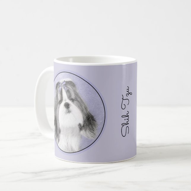 Mug Peinture Shih Tzu - Cute Original Chien Art (Devant gauche)