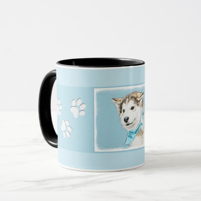 Mug Peinture Sibérienne Husky Puppy - Art Chien origin (Devant gauche)