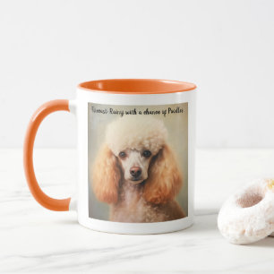 Mug Peinture standard à l'huile de caniche avec légend