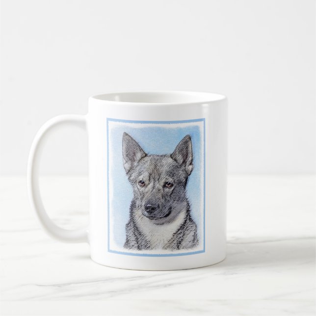 Mug Peinture Suédoise Vallhund - Cute Original Chien A (Gauche)