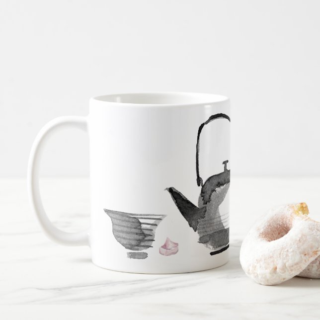 Mug Peinture Sumi-e Encre Avec Citation Zen (Avec donut)