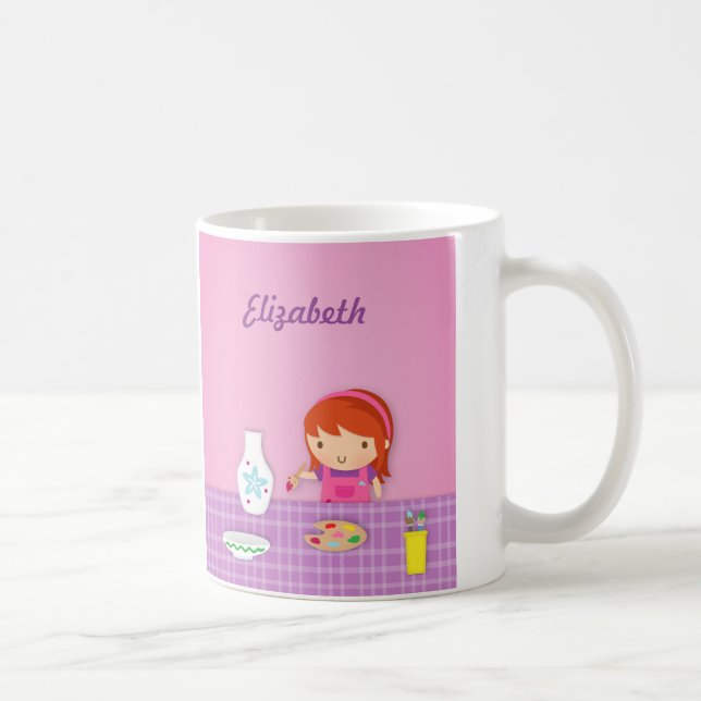 Mug Peinture sur céramique Arts pour les filles mignon (Droite)